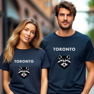 Camiseta Cor Escura Engraçada Do Toronto Raccoon
