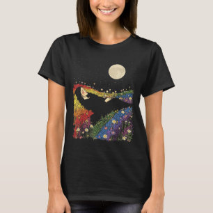 Camiseta Cor feminina das mulheres florais arco-íris fofa