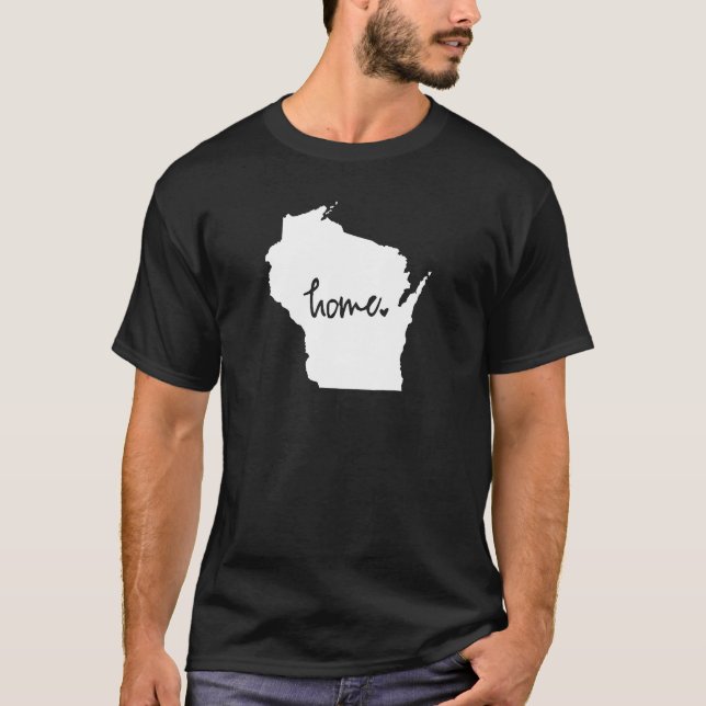 Camiseta Cor Home do costume de Wisconsin (Frente)