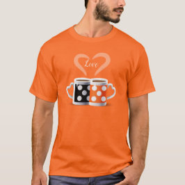 Camiseta Cor Laranja + Café Preto ou Pertencemos Juntos