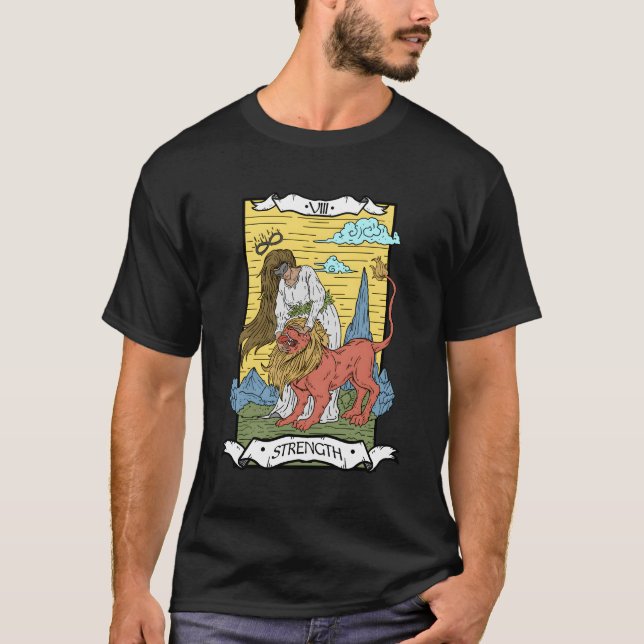 Camiseta Cor oculta Viii Da Força Da Placa Tarot (Frente)