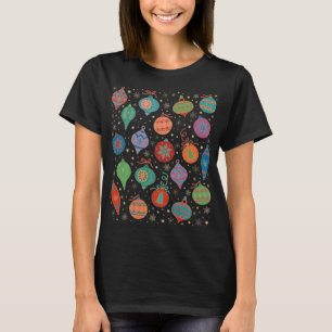 Camiseta Cor Padrão de Decoração da Árvore do Xmas de Folha