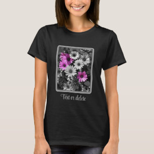 Camiseta Cor Parcial das Flores de Margarida Africanas Roxa