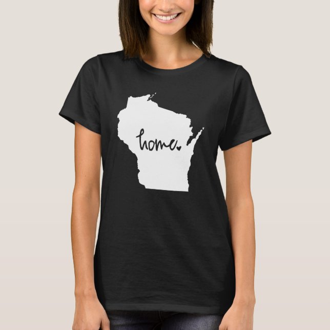 Camiseta Cor Personalizada do Home Wisconsin (Frente)