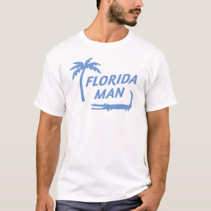 Camiseta Cor Personalizada do Ilhator Man e Palm Tree da Fl