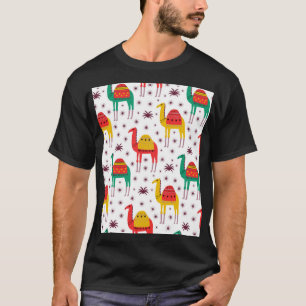 Camiseta Cor plana do camelo, padrão decorativo.
