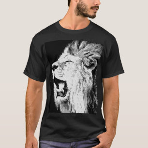 Camiseta Cor Preta da Pop de Arte do Leão Ancorante