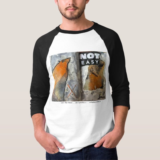 Camiseta COR: PRETA TÍTULO: 'NÃO É FÁCIL'  (Frente)