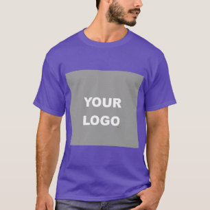 Camiseta Cor Púrpura Adicionar o logotipo de foto da sua im