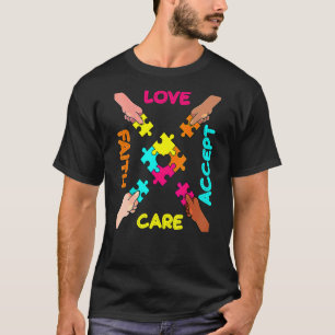 Camiseta Cor Puzzle de Aceitação Conscientização do Autismo