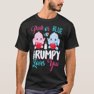 Camiseta Cor Rosa Ou Azul, O Grumpy Te Ama Elefantes Gende
