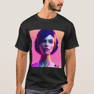 Camiseta Cor Rosa Pastel Cor-de-Cor-de-Laranja Dinâmica Mul