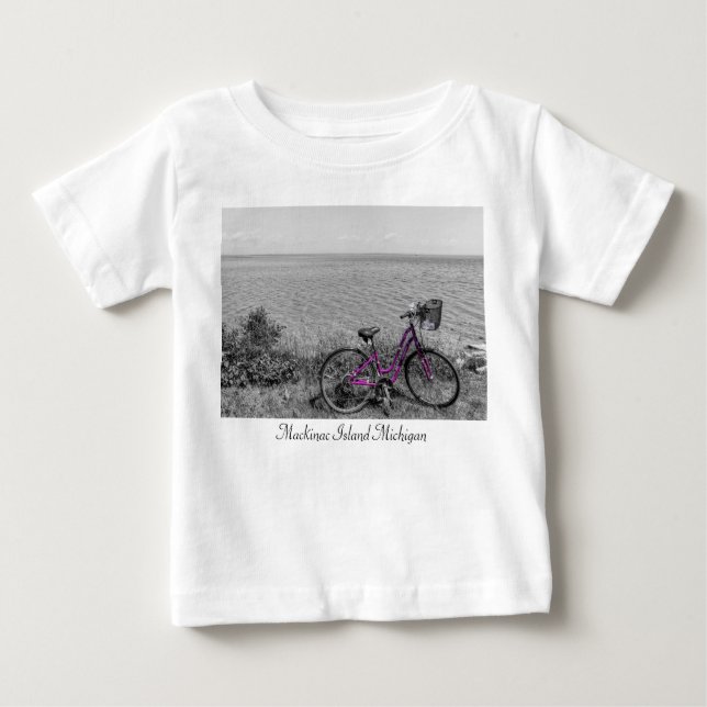 Camiseta Cor seletiva da bicicleta da ilha Mackinac (Frente)