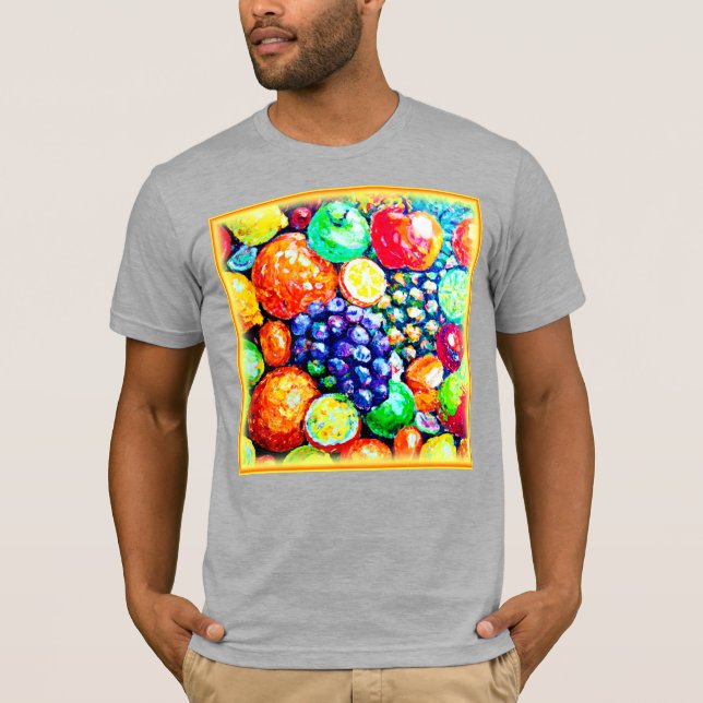 Camiseta Cor Vibrante das Frutas. Comprar Agora (Frente)