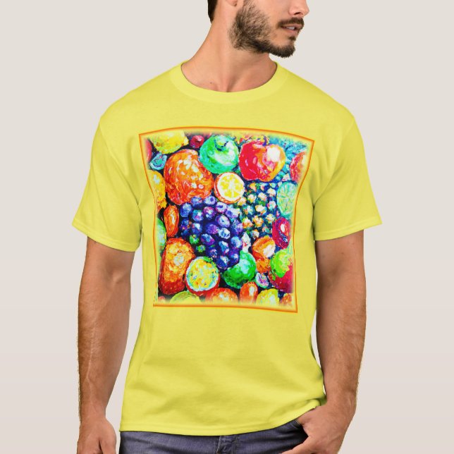 Camiseta Cor Vibrante das Frutas. Comprar Agora (Frente)