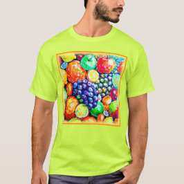 Camiseta Cor Vibrante das Frutas. Comprar Agora