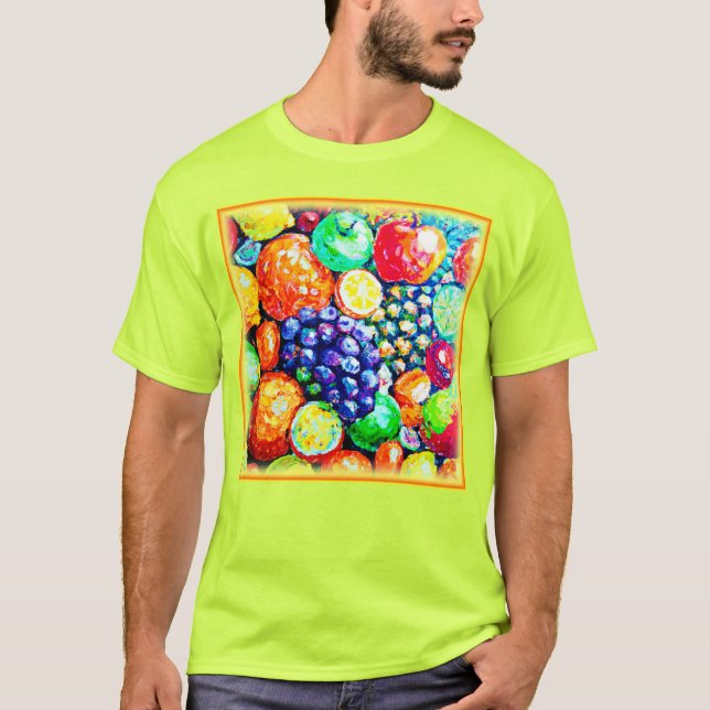 Camiseta Cor Vibrante das Frutas. Comprar Agora (Frente)