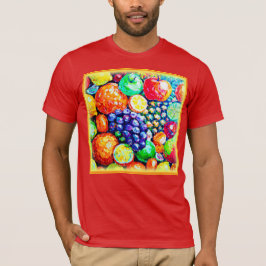 Camiseta Cor Vibrante das Frutas. Comprar Agora