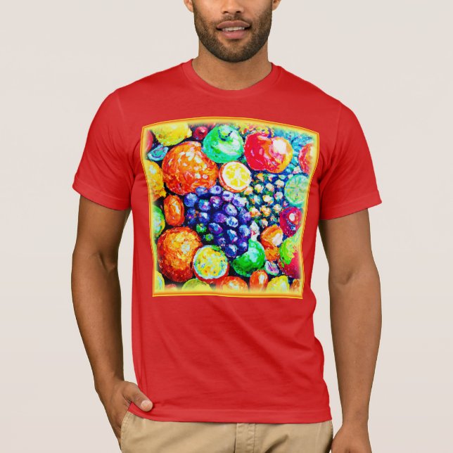Camiseta Cor Vibrante das Frutas. Comprar Agora (Frente)