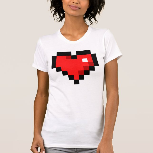 Camiseta coração 8bit (Frente)