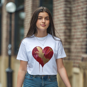 Camiseta Coração abstrato do Amor: Design de Brushaft vibra