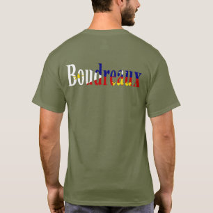 Camiseta Coração acádico de Boudreaux Cajun da bandeira 