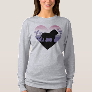 Camiseta Coração africano do safari do leão do amor