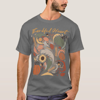 Camiseta CORAÇÃO AGRADECIDO Citação Cristã de Outono Scoop 
