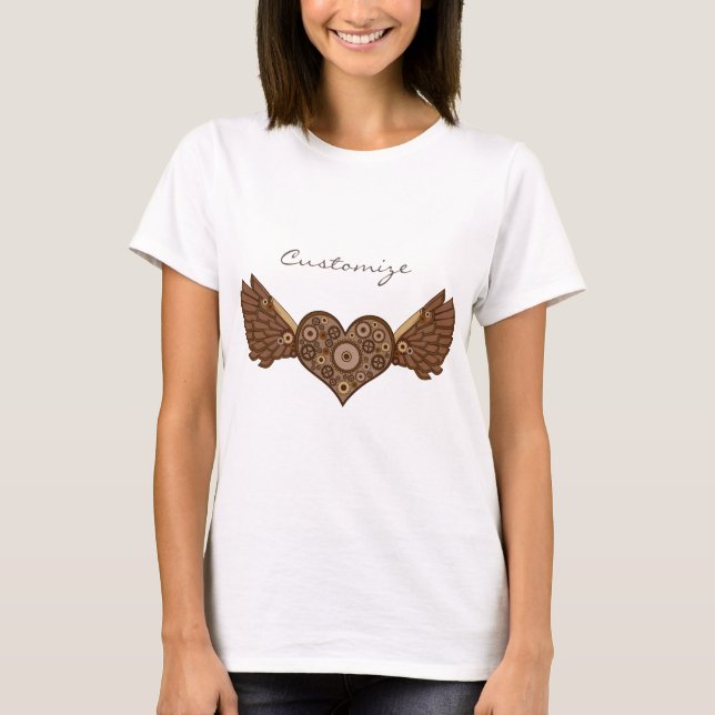 Camiseta Coração Alado Steampunk com Garras Thunder_Cove (Frente)