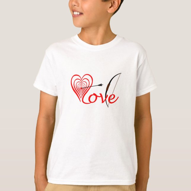 Camiseta Coração amor alvo com seta e arco (Frente)