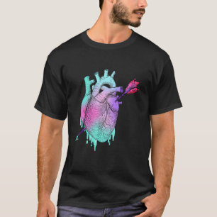 Camiseta Coração Anatômico A do Gótico Colorido de Pastel n