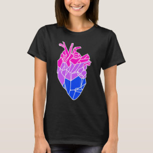 Camiseta Coração Anatômico Bandeira do Orgulho Bissexual Bi