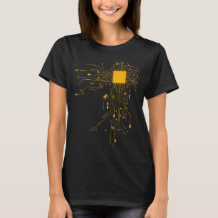 Camiseta Coração Anatômico Cpu Processador Ciência da Compu