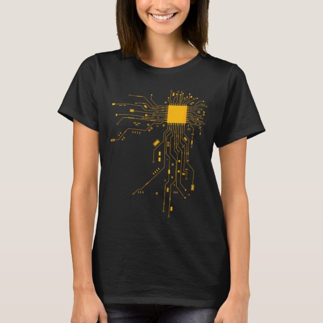 Camiseta Coração Anatômico Cpu Processador Ciência da Compu (Frente)