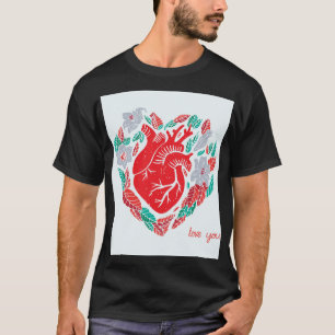 Camiseta Coração Anatômico do dia de os namorados: Cartão Ú