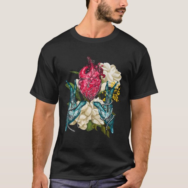 Camiseta Coração Anatômico e Flores Doutor Valentim (Frente)
