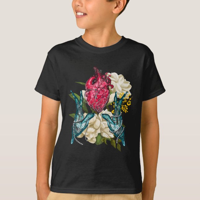Camiseta Coração Anatômico E Flores Doutor Valentim  (Frente)