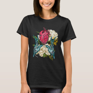 Camiseta Coração Anatômico E Flores Doutor Valentin 