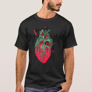 Camiseta Coração Anatômico E Flores Enfermeira Médica Gradu