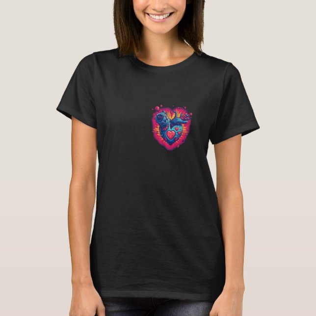 Camiseta Coração Anatômico Mecânico com Cyberpu Laser Gun (Frente)