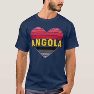 Camiseta Coração Angolano, Eu Adoro Angola