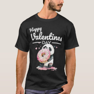 Camiseta Coração Animal Bonito Panda Feliz Dia dos Namorado
