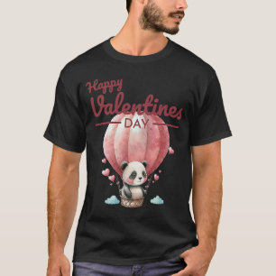 Camiseta Coração Animal Bonito Panda Feliz Dia dos Namorado
