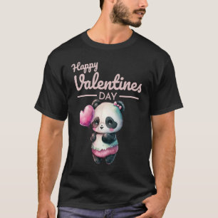 Camiseta Coração Animal Bonito Panda Feliz Dia dos Namorado