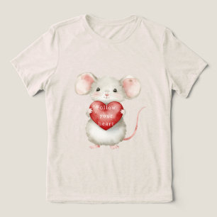 Camiseta Coração Animal de Rato Bonito
