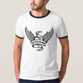 Camiseta Coração Antigo Com Asas
