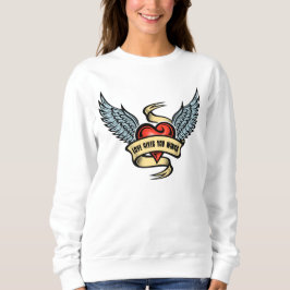 Camiseta Coração Antigo Com Asas