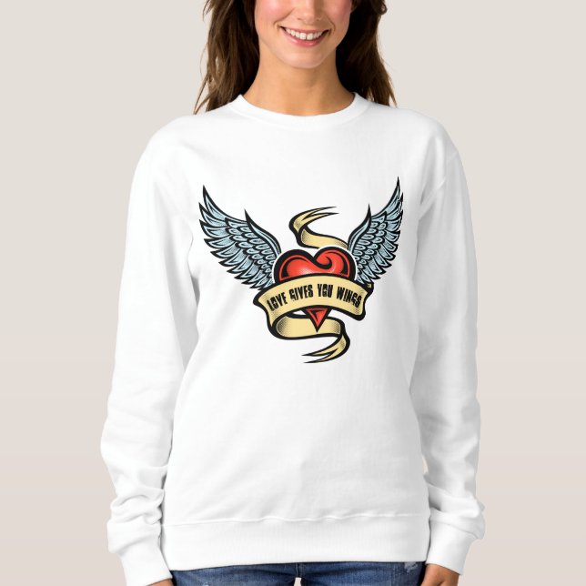 Camiseta Coração Antigo Com Asas (Frente)