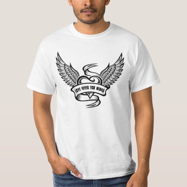 Camiseta Coração Antigo Com Asas (Frente)