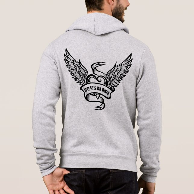 Camiseta Coração Antigo Com Asas (Verso)